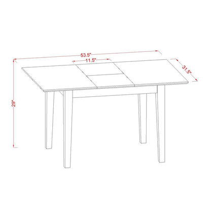Rectangular Wood Dining Table, Buttermilk Cherry Finish, Expansion Leaf