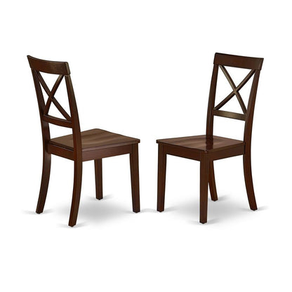 Mahogany Dining Set, Round Drop Leaf Table, X-Back Chairs, 2-Person, Rubberwood