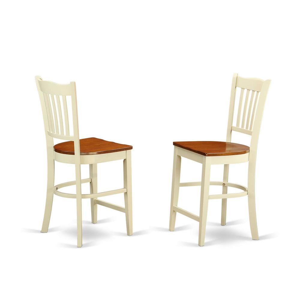 White Solid Wood 5 Piece Counter Height Dining Room Table Set for 4