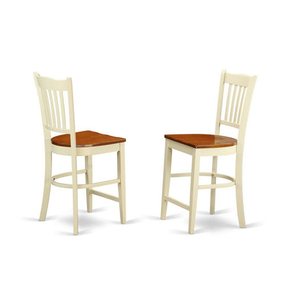 White Solid Wood 5 Piece Counter Height Dining Room Table Set for 4