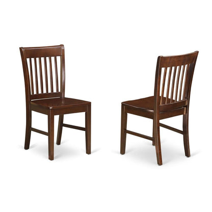 Mahogany Dining Set, Round Pedestal Table, Wooden Seat Chairs, 4-Person