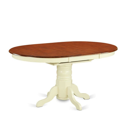 Oval Dining Table Set for 6, Kitchen Table Chairs Set of 7 Pcs in White