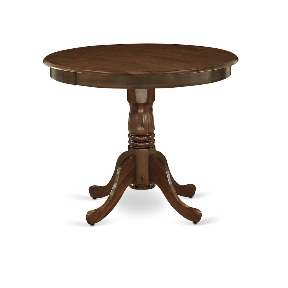 Round Dining Table, Pedestal Base, Walnut, Mid-Century, Solid Wood