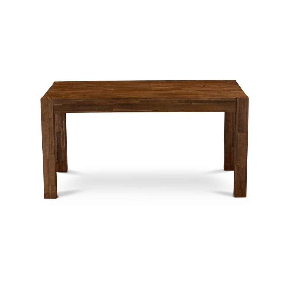 Rectangular Kitchen Table, Antique Walnut, Solid Wood, 60-Inch