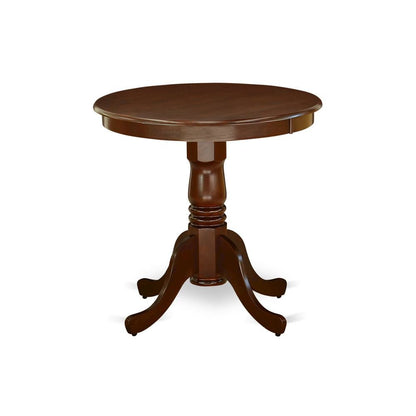 Round Dining Table, Pedestal Base, Mahogany, Mid-Century, Solid Wood