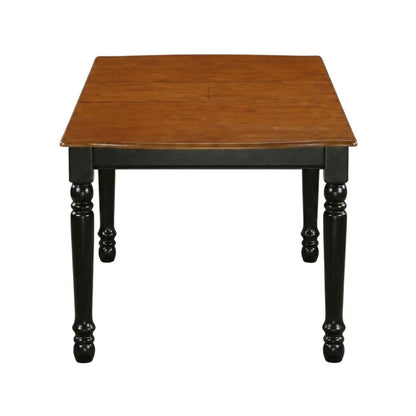 Wood Extendable Dining Table & Chairs 7-Piece Set, Black & Cherry