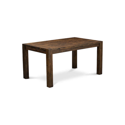 7 Piece Modern Dining Set Contains a Rectangle Rustic Wood Kitchen Table