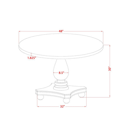 5 Piece Dining Room Set For 4 Contains 48" Round Table In Black Color