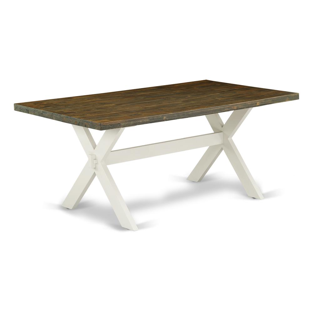 East West Furniture X077FL201-9 - 9-Piece Kitchen Table Set - 8 Parson Chairs and Dinette Table Solid Wood Structure