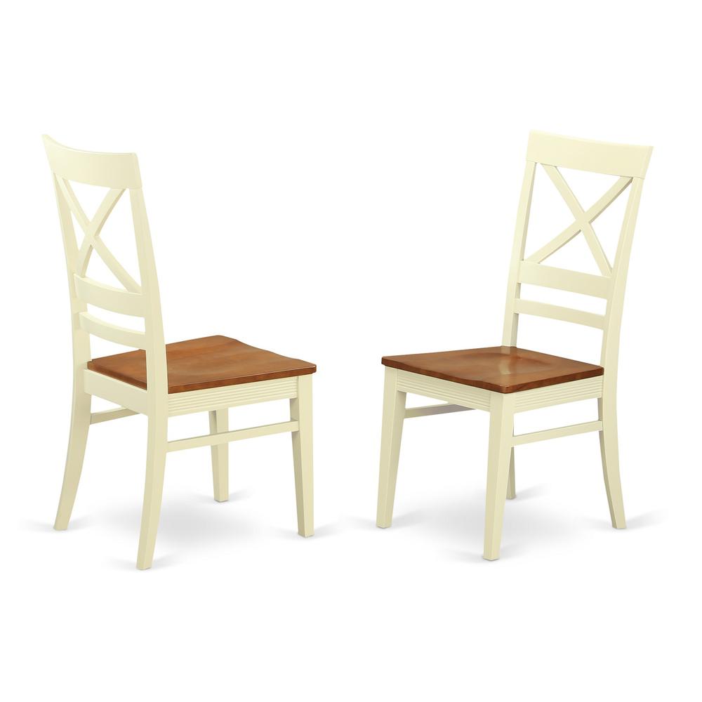 5  Pc  Kitchen  table  set  with  a  Dinning  Table  and  4  Wood  Dining  Chairs  in  Buttermilk  and  Cherry