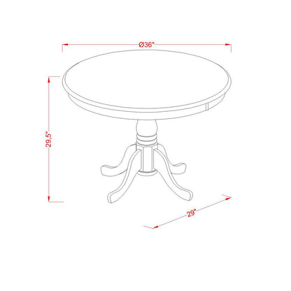 Antique  Table  36"  Round  with  Buttermilk  and  Cherry  Finish