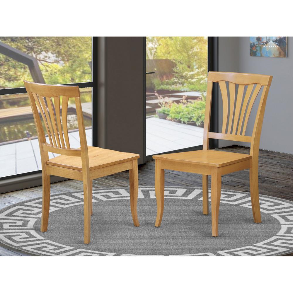 Avon  Dining  Room  Chair  Wood  Seat  -  Oak  Finish,  Set  of  2