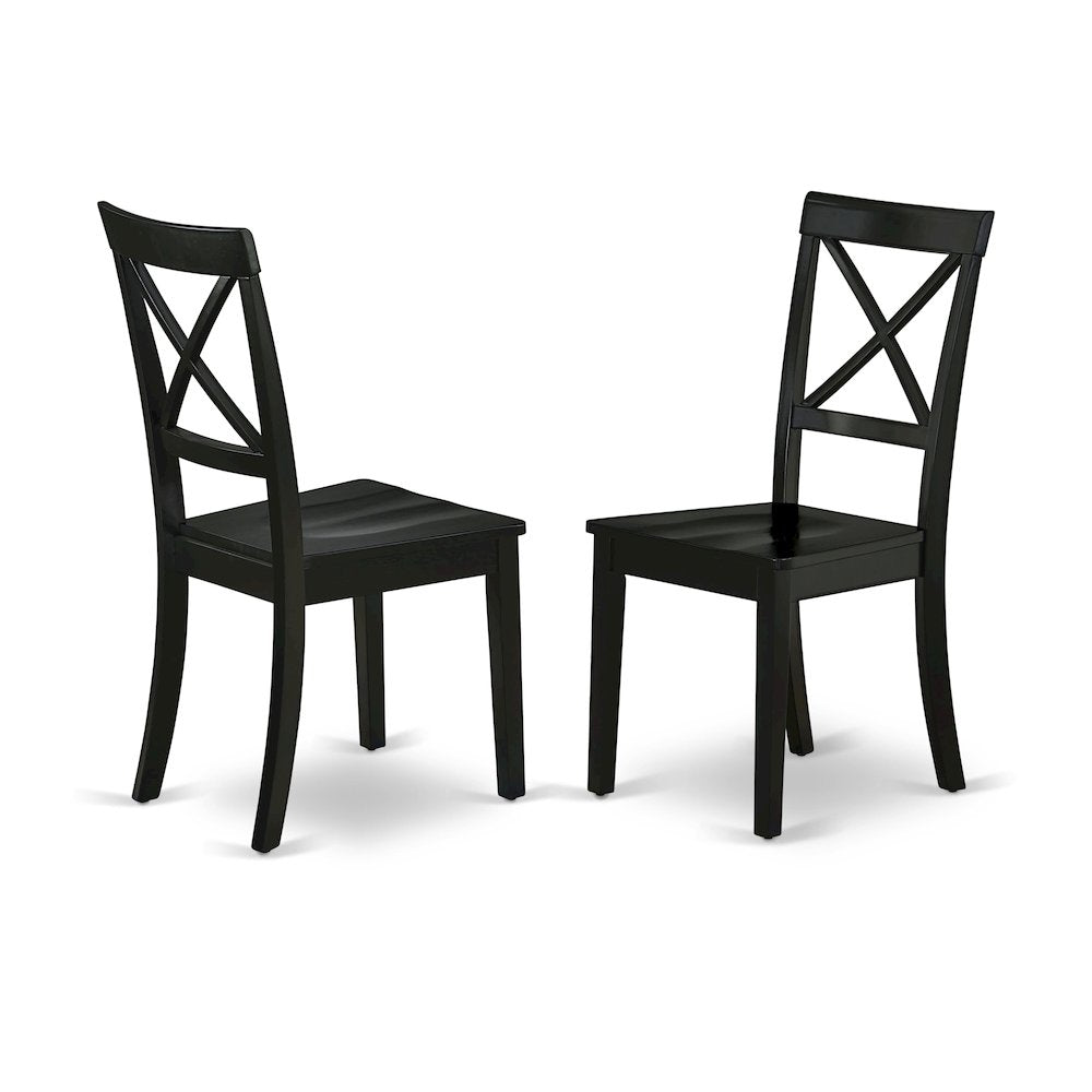5-Piece Modern Dining Set, Black & Cherry