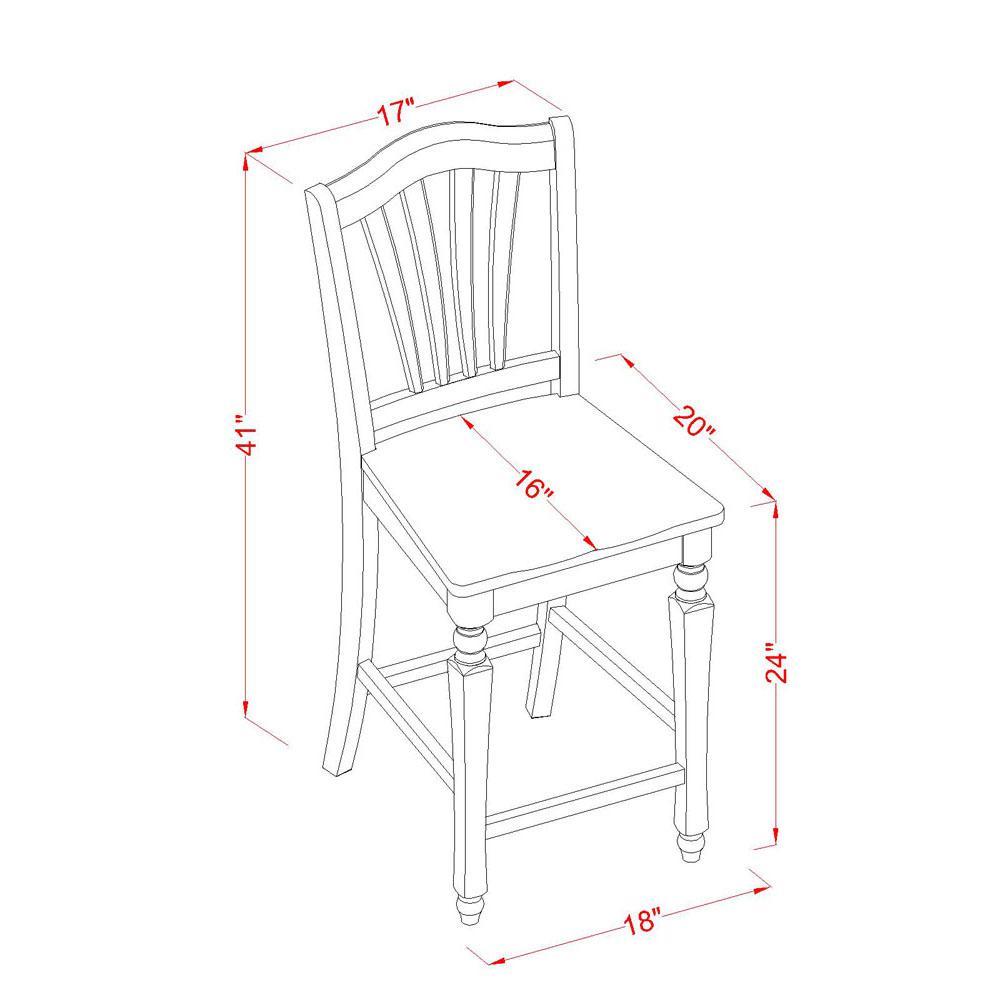 Chelsea  Stools  with  wood  seat,  24"  seat  height,  Set  of  2