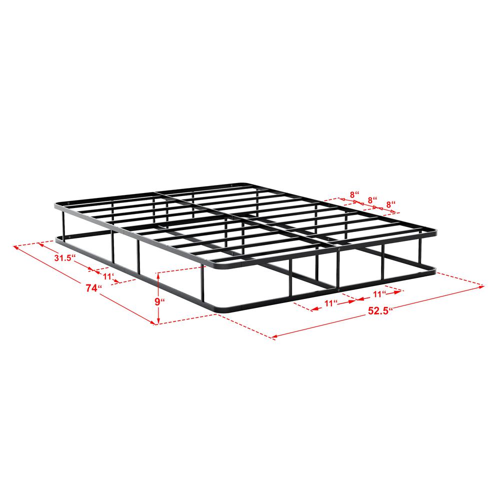 DHFBBLK Dothan Full Bedframe with Magnificent Design Headboard and Footboard - Modern Metal Frame in Powder Coating Black