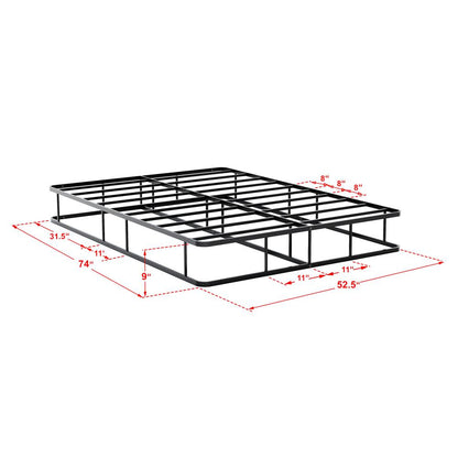 DHFBBLK Dothan Full Bedframe with Magnificent Design Headboard and Footboard - Modern Metal Frame in Powder Coating Black