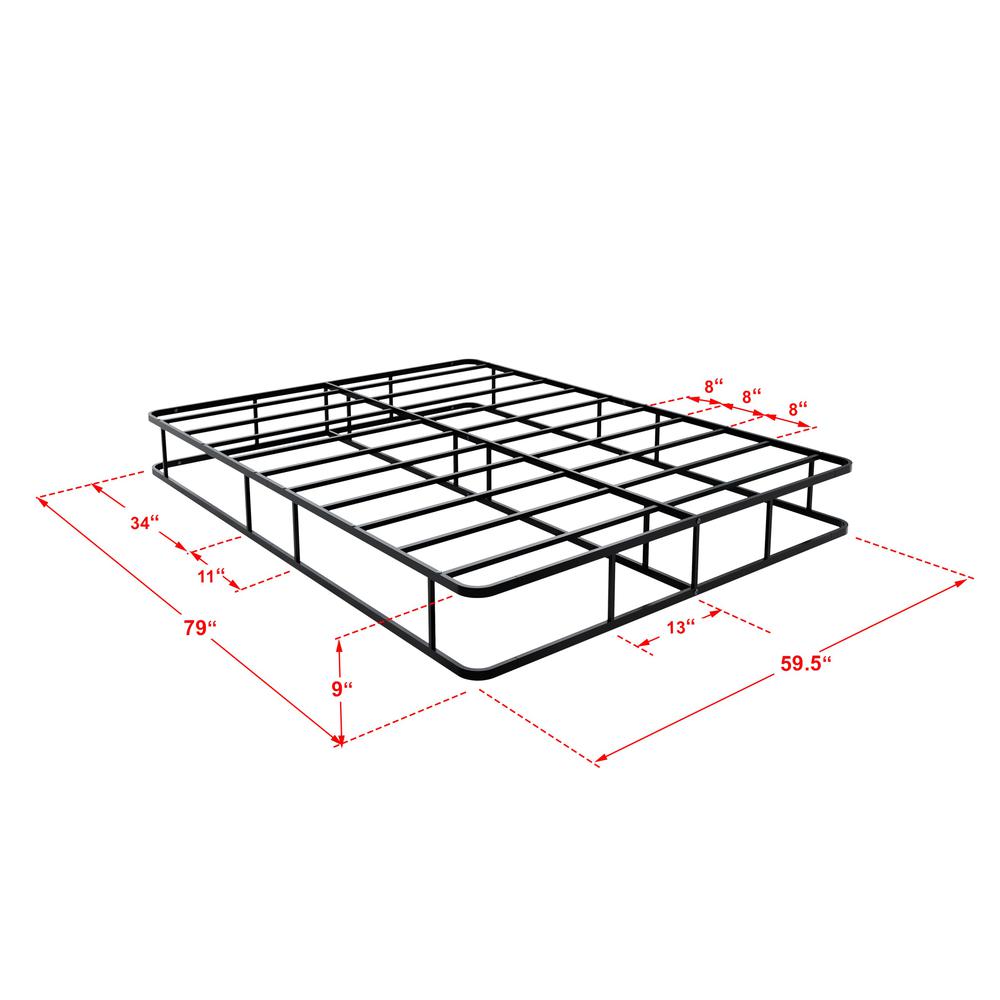 DHQBBLK Dothan Queen Bed Frame with Luxurious Style Headboard and Footboard - High Quality Metal Frame in Powder Coating Black