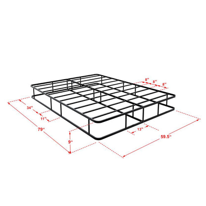 DHQBBLK Dothan Queen Bed Frame with Luxurious Style Headboard and Footboard - High Quality Metal Frame in Powder Coating Black
