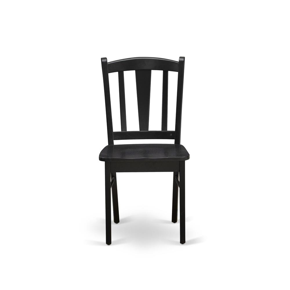 SHDL3-BLK-W - 3-Pc Modern Dinette Room Set - 2 Wooden Dining Chairs and 1 Dining Table - Black Finish