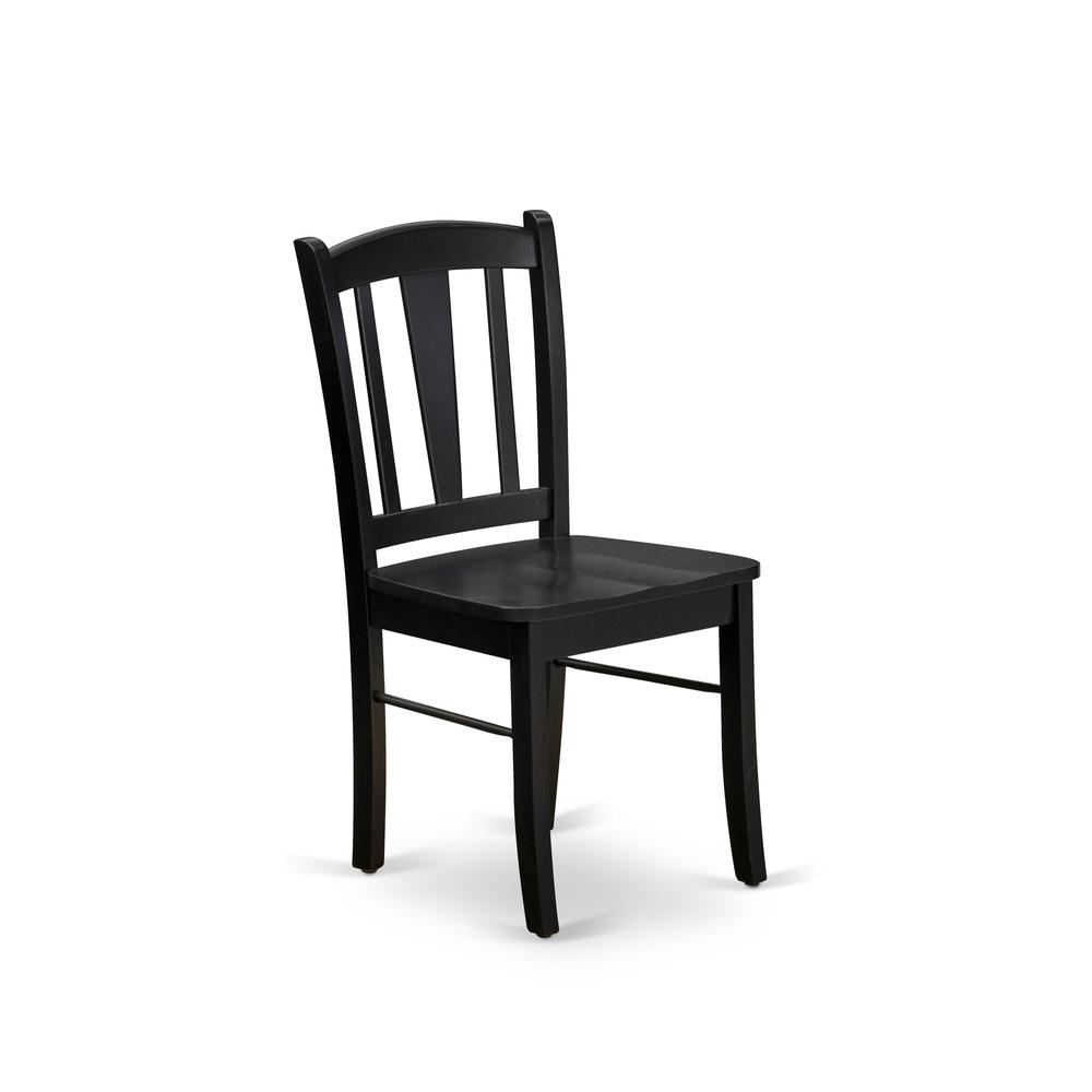 SHDL3-BLK-W - 3-Pc Modern Dinette Room Set - 2 Wooden Dining Chairs and 1 Dining Table - Black Finish