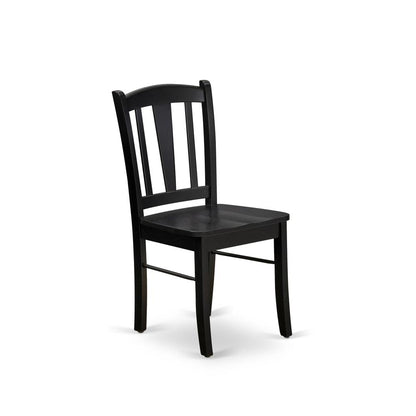 SHDL3-BLK-W - 3-Pc Modern Dinette Room Set - 2 Wooden Dining Chairs and 1 Dining Table - Black Finish
