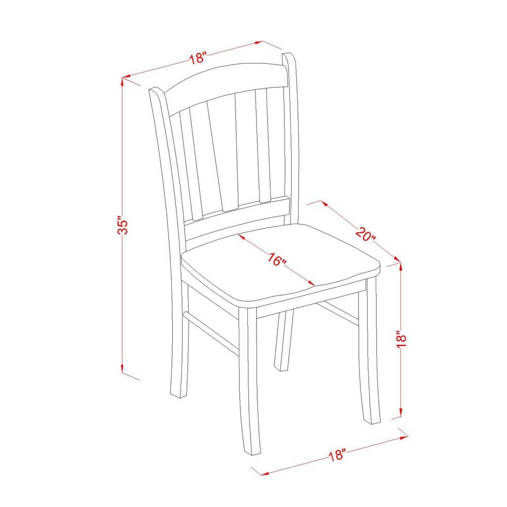 Dublin Dining room Chair with Wood Seat, Set of 2