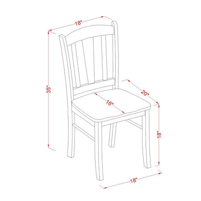 Dublin Dining room Chair with Wood Seat, Set of 2