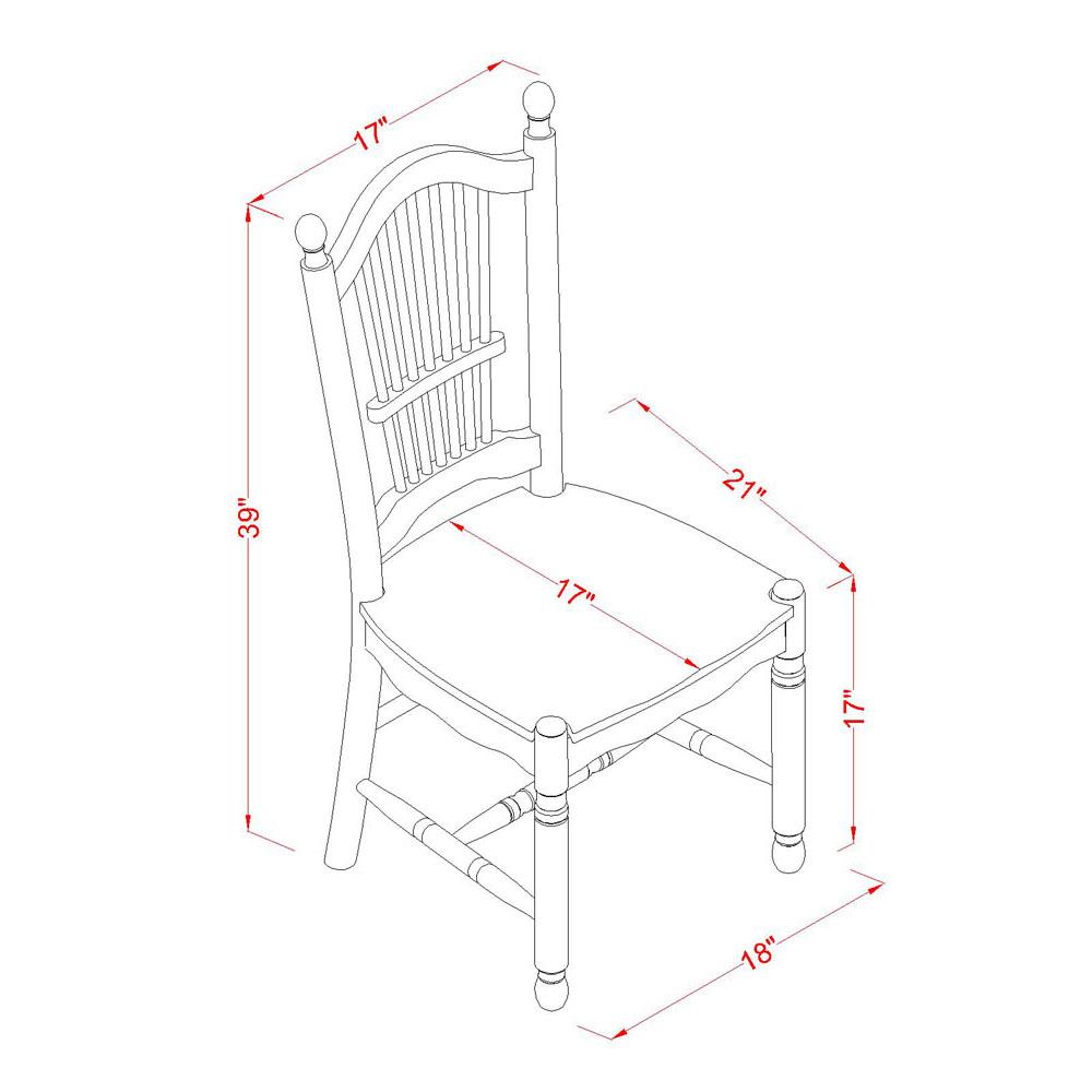 Dover  Dining  Room  Chairs  With  Wood  Seat  -  Finished  in  Linen  White,  Set  of  2