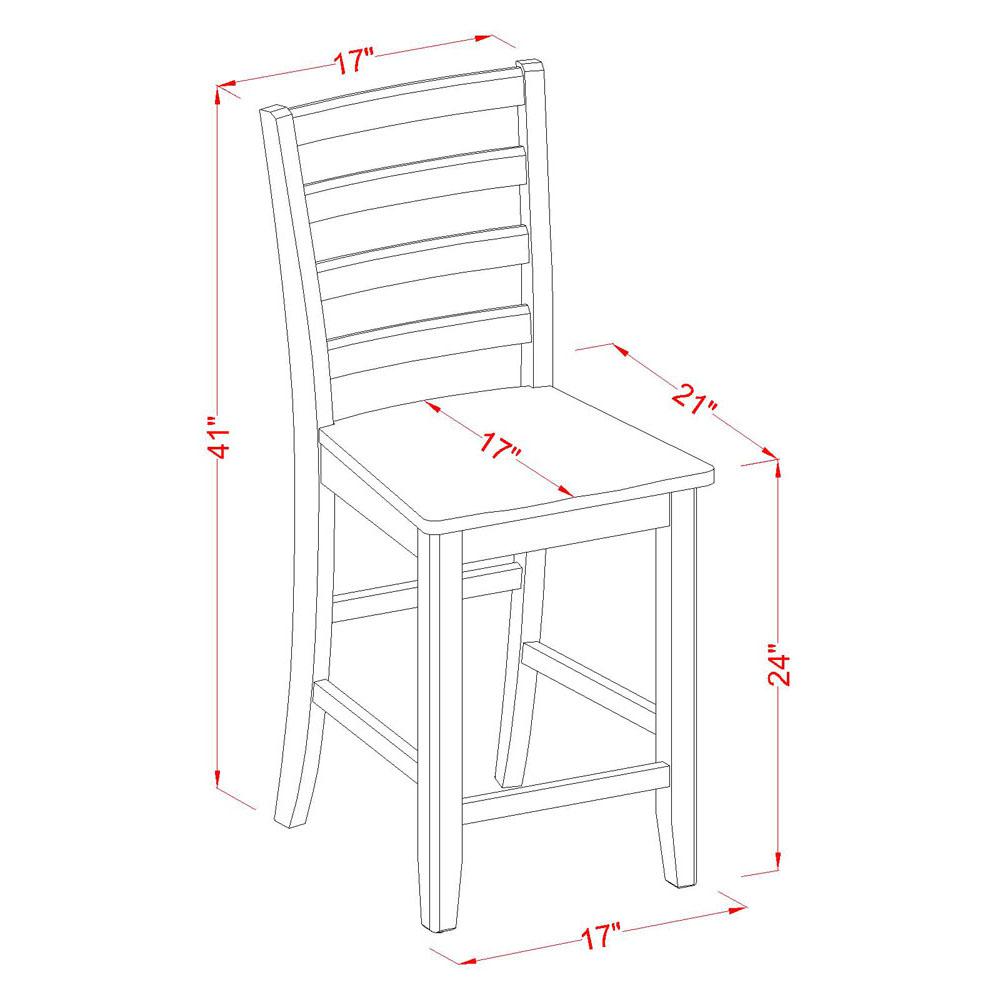 Fairwinds  Stool    Wood  Seat  with  lader  back,  Set  of  2