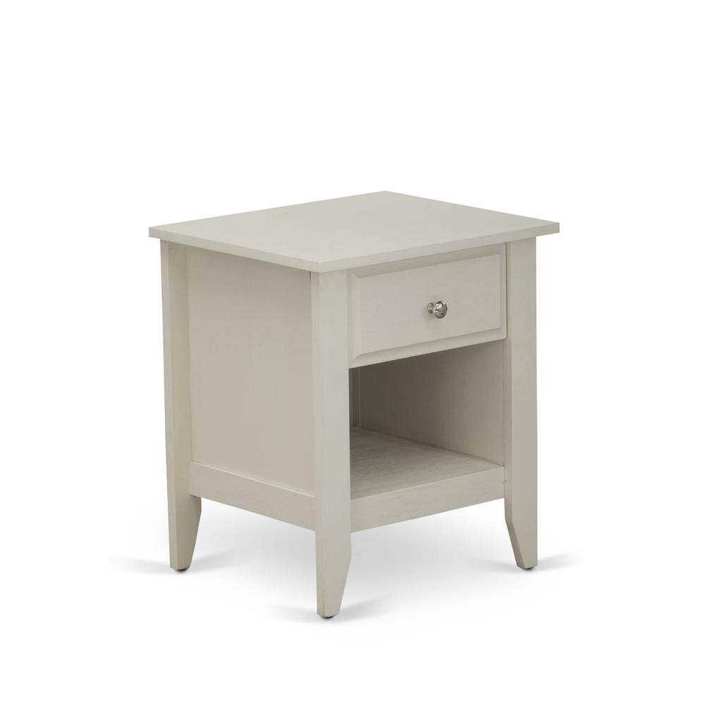 FN08K-2GA0C 3-Piece Platform King Size Bed Set with 1 King Size Bed Frame and 2 Mid Century Nightstands - Mist Beige Linen Fabric