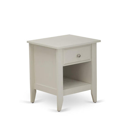 FN08K-2GA0C 3-Piece Platform King Size Bed Set with 1 King Size Bed Frame and 2 Mid Century Nightstands - Mist Beige Linen Fabric