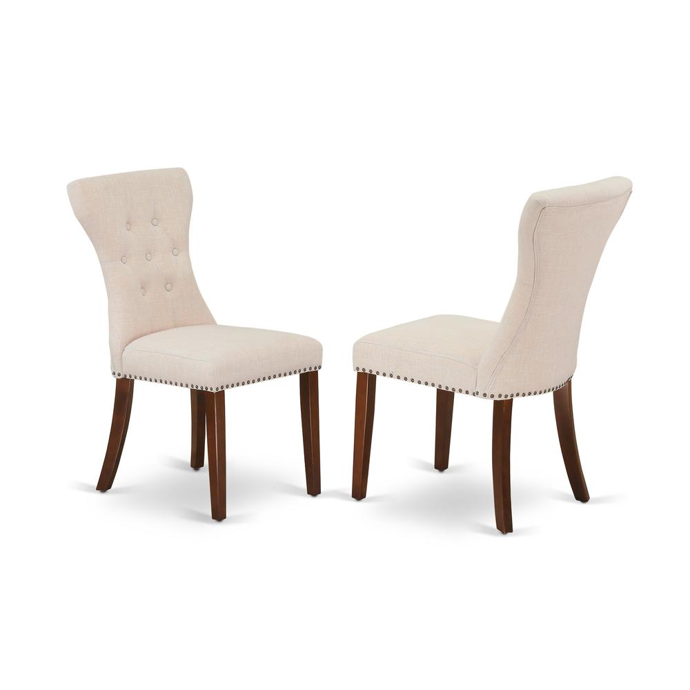 East West Furniture - ESGA3-MAH-32 - 3-Pc Dinette Set - 2 Parson Dining Chairs and 1 Dining Room Table (Mahogany Finish)