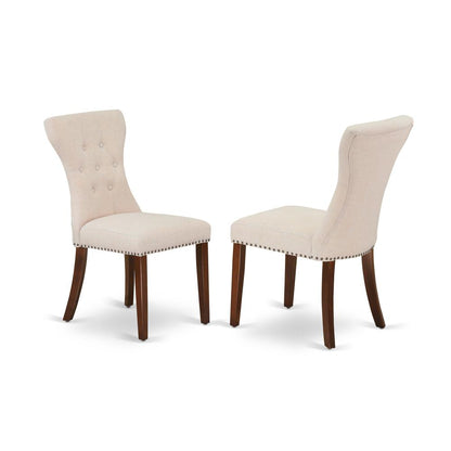 East West Furniture - ESGA3-MAH-32 - 3-Pc Dinette Set - 2 Parson Dining Chairs and 1 Dining Room Table (Mahogany Finish)