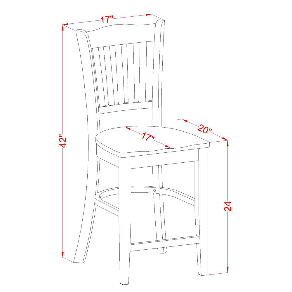 Groton  Counter  Stools  With  Wood  Seat  In  Oak  Finish,  Set  of  2