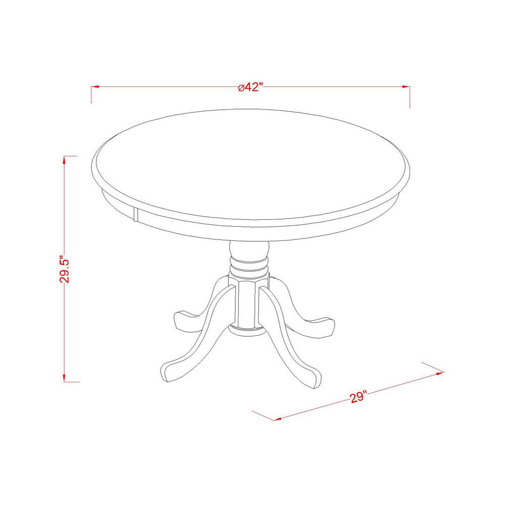Hartland  Table  42"  diameter  Round    Table  -Buttermilk  and  Cherry  Finish
