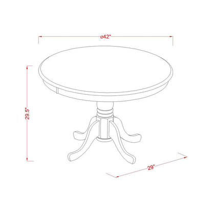 Hartland  Table  42"  diameter  Round    Table  -Buttermilk  and  Cherry  Finish