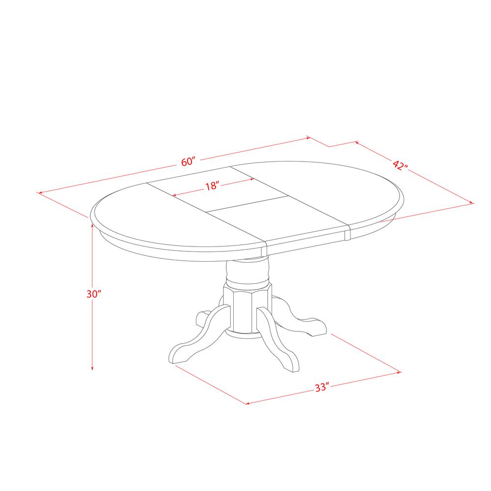 Kenley  Single  Pedestal  Oval  Dining  Table  42"x60"  with  18"  Butterfly  Leaf