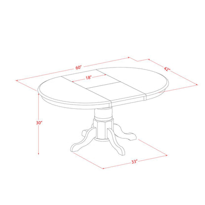 Kenley  Single  Pedestal  Oval  Dining  Table  42"x60"  with  18"  Butterfly  Leaf