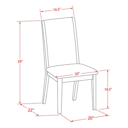 East West Furniture V026LA015-7 7Pc Wood Dining Table Set Contains a Wood Table and 6 Parsons Dining Room Chairs with Baby Blue Color Linen Fabric, Medium Size Table with Full Back Chairs, Wirebrushed