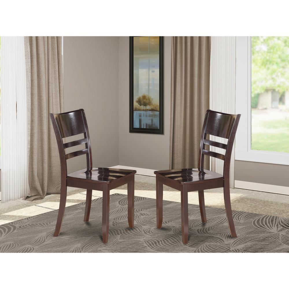Lynfield  Dining  Chair  with  Wood  Seat  in  Cappuccino  Finish,  Set  of  2
