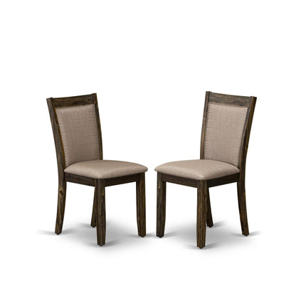 V726MZ716-7 7 Piece Modern Dining Set - A Dining Table with Trestle Base and 6 Chairs For Dining Room - Distressed Jacobean Finish