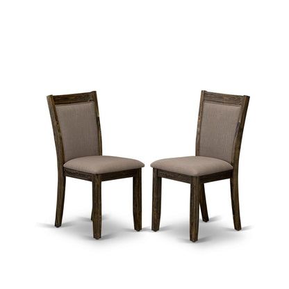 V726MZ748-7 - 7-Pc Modern Dining Table Set - 6 Parson Chairs and 1 Kitchen Dining Table (Distressed Jacobean Finish)