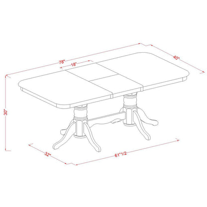 Napoleon  rectangular  round  corner  dining    table  with  17  in  self  storage  leaf  finish  in  saddle  brown