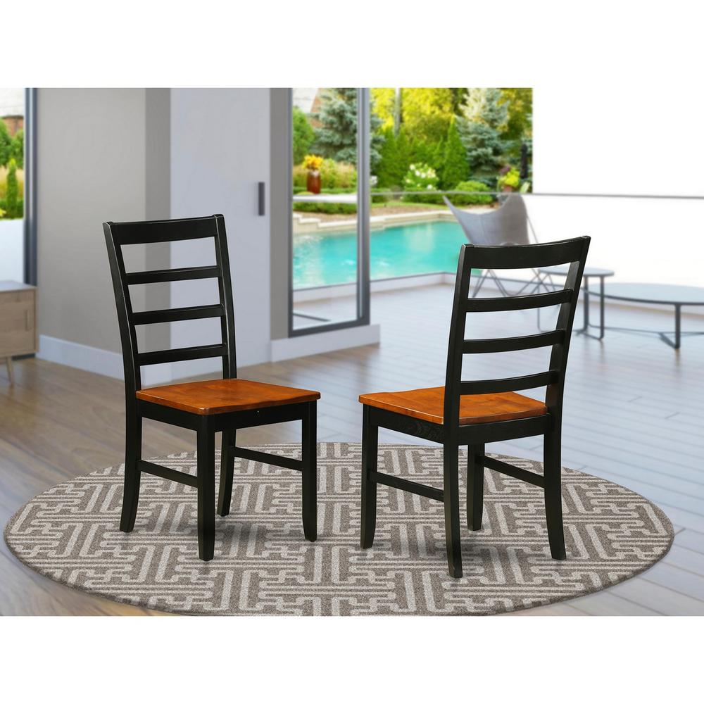 Parfait  Chair  with  Wood  Seat  -    Black  &  Cherry  Finish.,  Set  of  2