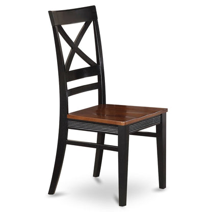 Quincy  Dining  Dining  room  Chair  With  X-Back  in  Black  &  Cherry  Finish,  Set  of  2