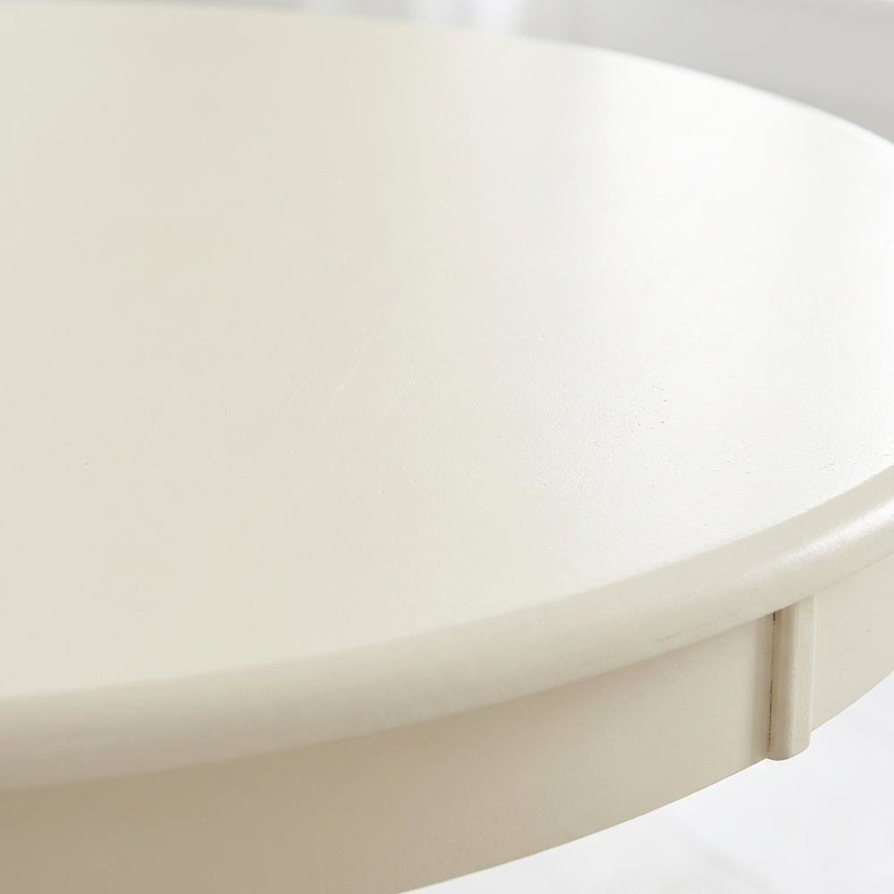 Linen White Oak Round Pedestal Dining Table, Seats 4