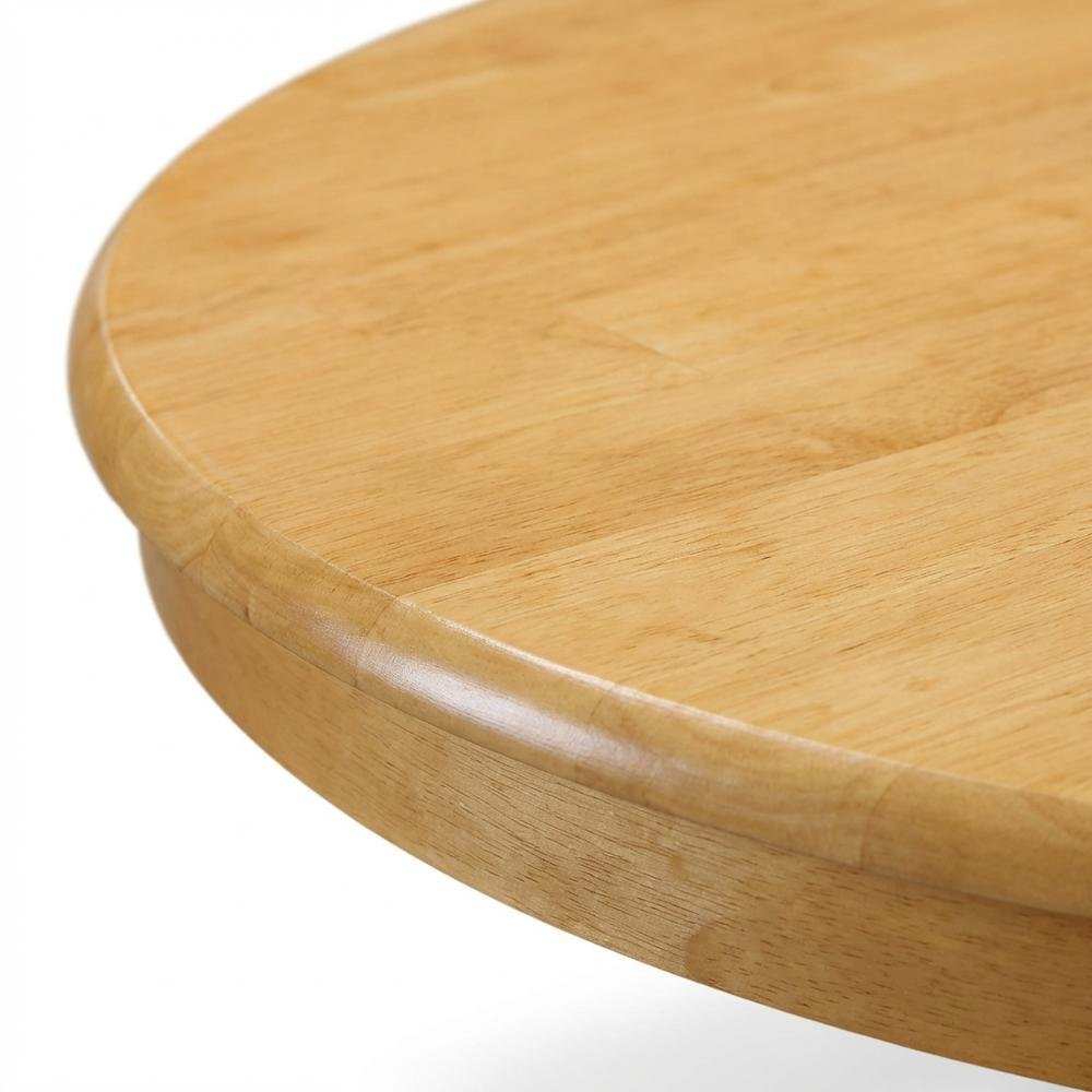 Oak Black Round Pedestal Dining Table, Traditional, Seats 4