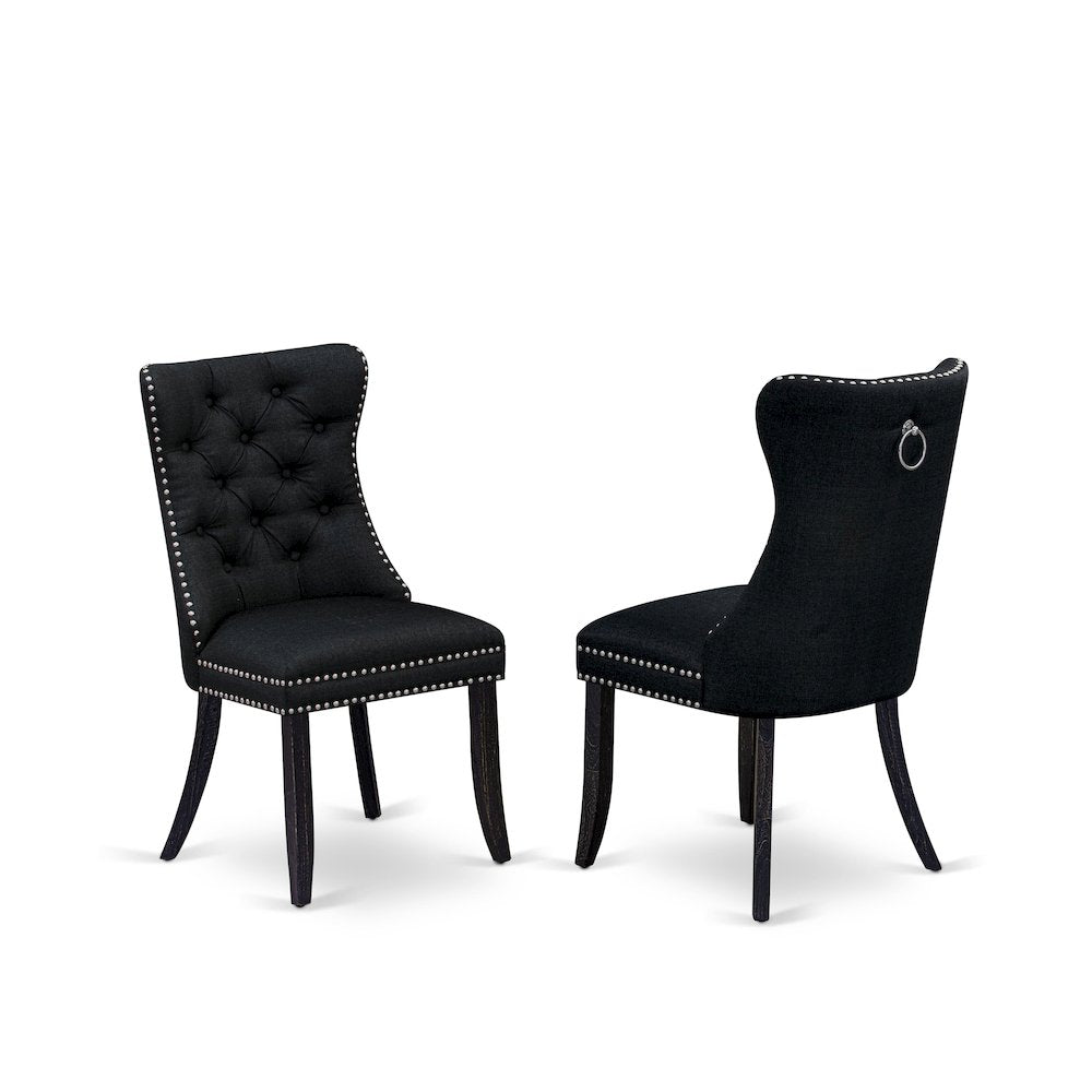 5 Piece Dining Room Set For 4 Contains 48" Round Table In Black Color