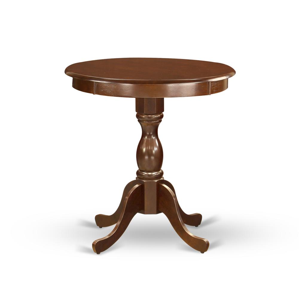 East West Furniture - ESNF3-MAH-C - 3-Pc Dining Room Table Set - 2 Wooden Dining Chairs and 1 Modern Dining Table (Mahogany Finish)