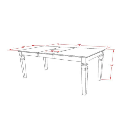 Dining Room Set Linen White, LGDR5-LWH-07